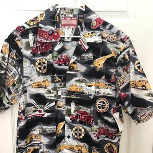 Firefighter Aloha button down shirt